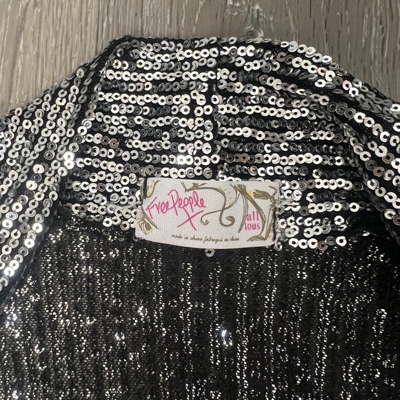 Free People Silver to Gold Bronze Party On Sequin Kimono - Picture 5 of 8